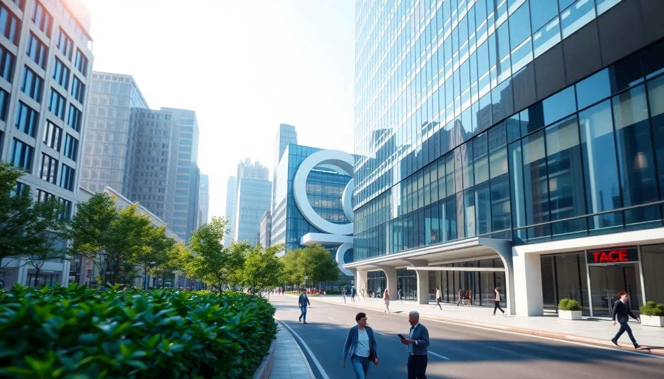 Erleben Sie eine beeindruckende visualisierung architektur mit modernem Gebäude in städtischem Umfeld.