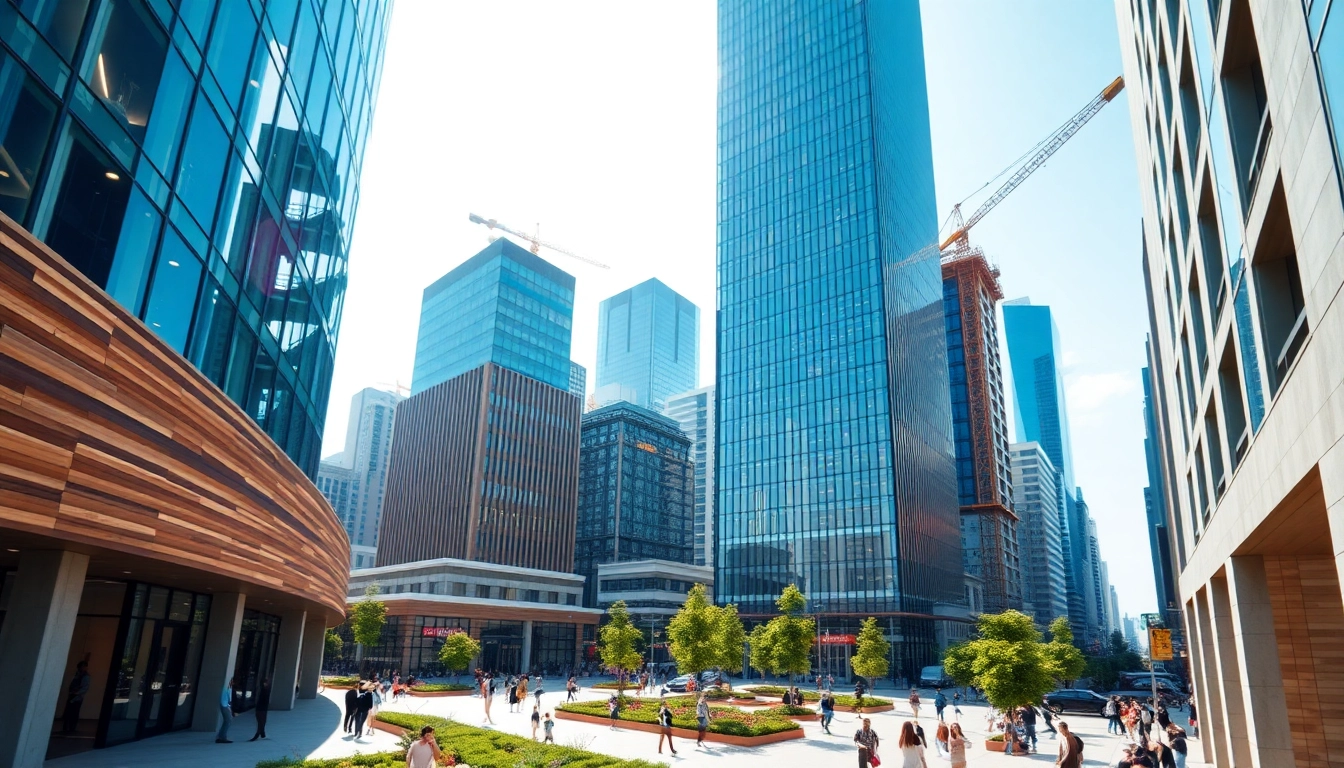 Faszinierende architektur visualisierung mit modernem Gebäude in einer urbanen Umgebung.